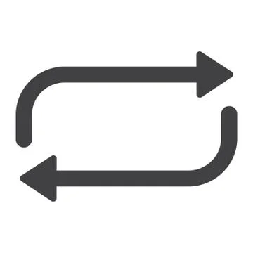 Repeat glyph icon, web and mobile, button sign Stock Illustration