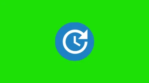 Repeat icon animation on green background Stock Footage 329969834
