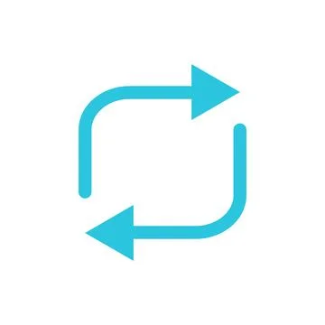 Repeat Icon. Isolated on white background. Blue icon set Stock Illustration