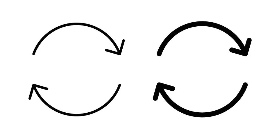 Repeat icon logo. Outline style icons with flat versions Stockillustratie