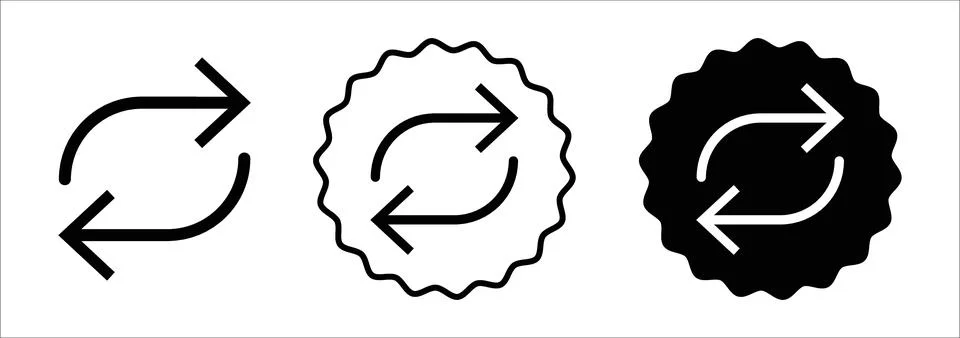 Repeat icon symbol set collection. Repeat simple vector sign bundle Illustrazione stock