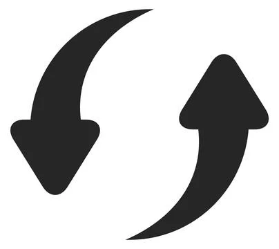 Repeat icon. Two black arrow. Sync symbol Illustrazione stock