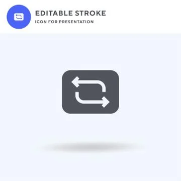 Repeat icon vector, filled flat sign, solid pictogram isolated on white, logo Stock Illustration