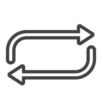 Repeat line icon, web and mobile, button sign Stock Illustration