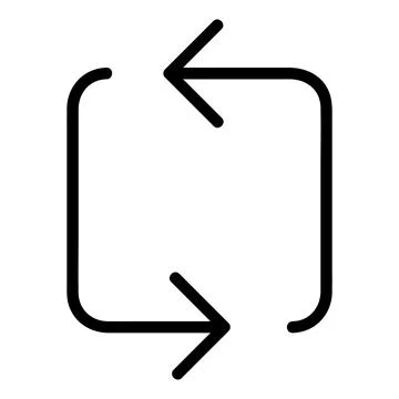 Repeat, Loop or Refresh Vector Icon, Lineal style icon Stock Illustration