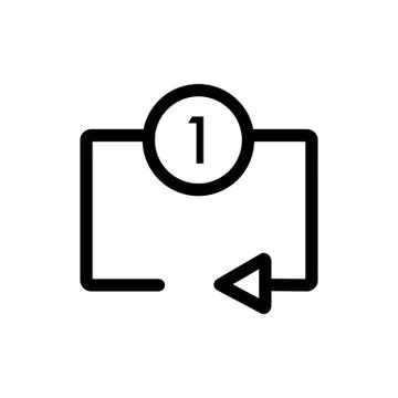 Repeat media player icon. Repeat one track symbol. Stock Illustration