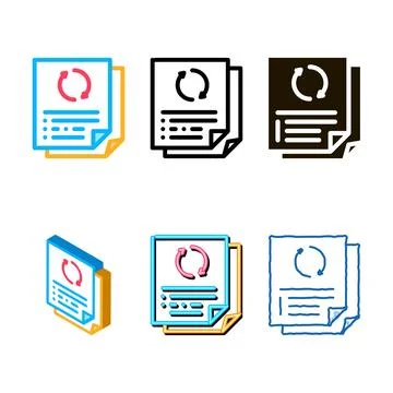 Repeat multipack funding document icon vector outline Stock Illustration