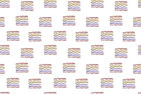 Repeat pattern of abstract squares formed of curly horizontal lines Illustrazione stock