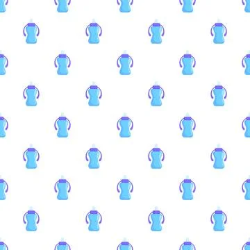 Repeat pattern of blue sippy cups for toddlers and infants Stock Illustration