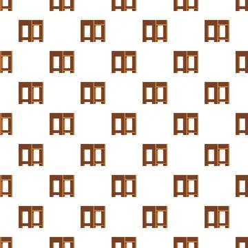 Repeat pattern of brown cafe booth seats イラスト素材