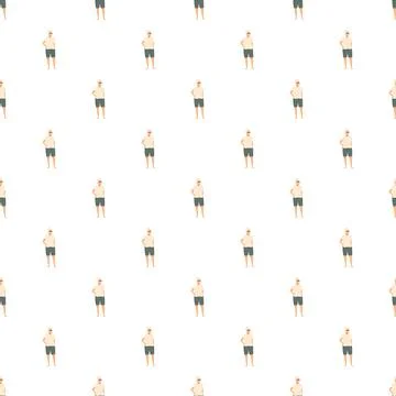 Repeat pattern of casual men wearing summer clothes Stock Illustration