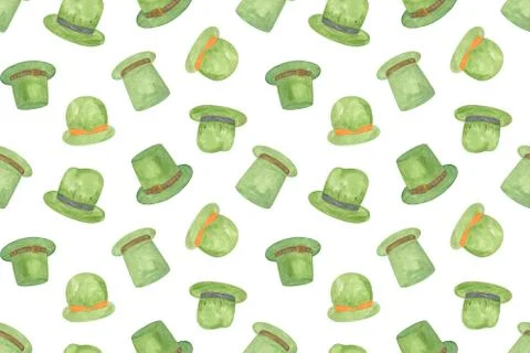 A repeat pattern of green top hats, symbol of St Patrick's day Stock Illustration