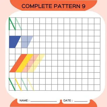 Repeat Pattern, Puzzle. Copy Picture. Special for preschool kids. Printable Kids イラスト素材