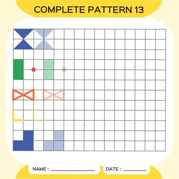 Repeat Pattern, Puzzle. Copy Picture. Special for preschool kids. Printable Kids 스톡 일러스트