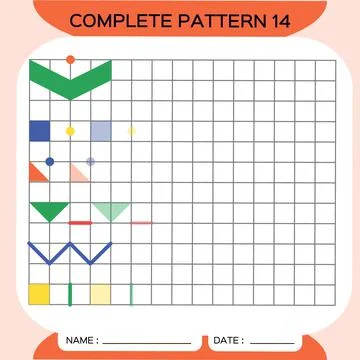 Repeat Pattern, Puzzle. Copy Picture. Special for preschool kids. Printable Kids 스톡 일러스트