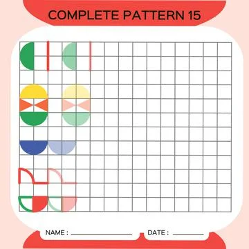 Repeat Pattern, Puzzle. Copy Picture. Special for preschool kids. Printable Kids Stock Illustration