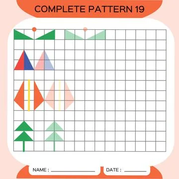 Repeat Pattern, Puzzle. Copy Picture. Special for preschool kids. Printable Kids 스톡 일러스트