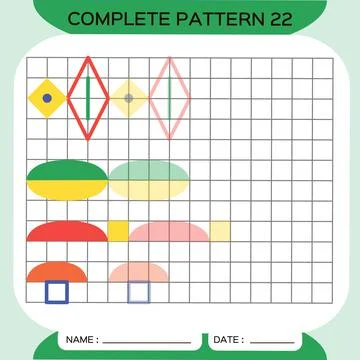 Repeat Pattern, Puzzle. Copy Picture. Special for preschool kids. Printable Kids Stock Illustration