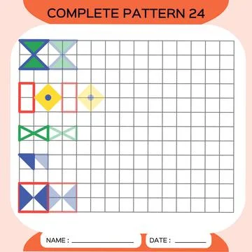 Repeat Pattern, Puzzle. Copy Picture. Special for preschool kids. Printable Kids Illustrazione stock