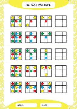 Repeat pattern. Square with colorfull circles. Special for preschool kids Stock Illustration