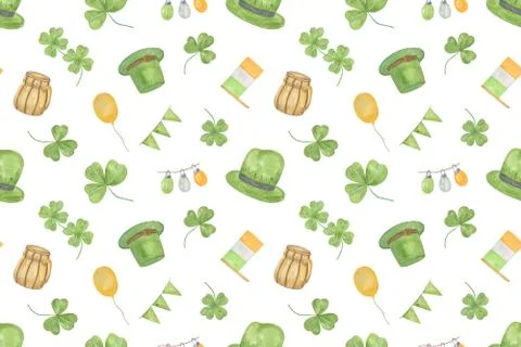A repeat pattern of St Patrick's day elements イラスト素材