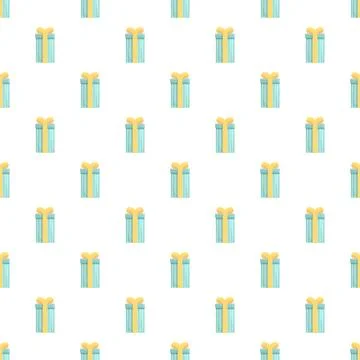 Repeat pattern of teal gift boxes with yellow ribbons Stock Illustration
