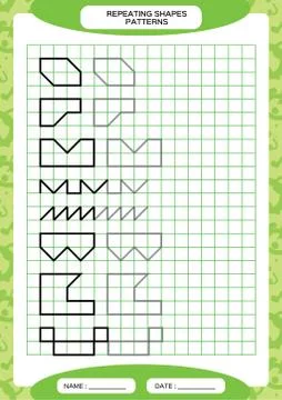 Repeat Pattern. Tracing Lines Activity, Special for preschool kids. Worksheet 스톡 일러스트