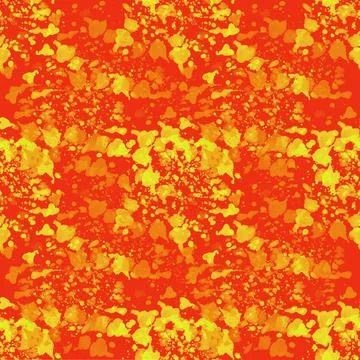 Repeat Pattern Yellow Splatters On Orange Stock Illustration
