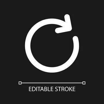 Repeat pixel perfect white linear ui icon for dark theme Stock Illustration