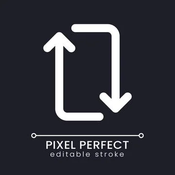 Repeat pixel perfect white linear ui icon for dark theme Stock Illustration