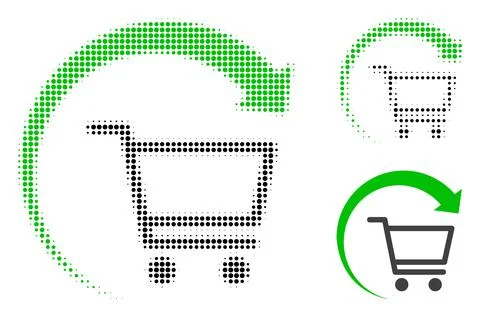 Repeat Purchase Order Halftone Dotted Icon 스톡 일러스트