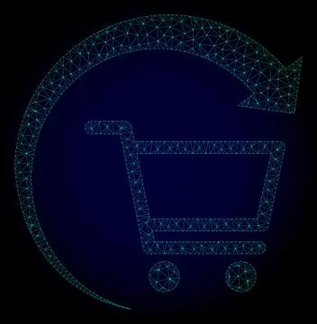 Repeat Purchase Order Polygonal Frame Vector Mesh Illustration Stock Illustration