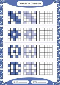Repeat purple pattern. Cube grid with squares. Special for preschool kids Stock Illustration