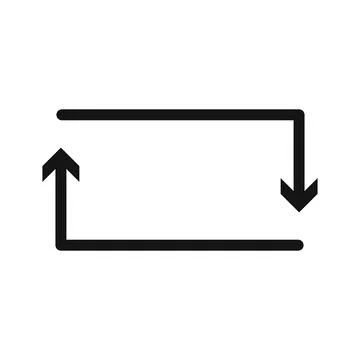 Repeat reload arrow icon Black line art vector Stock Illustration