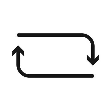 Repeat reload arrow icon Black line art vector logo 스톡 일러스트