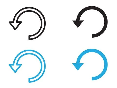 Repeat reload arrow icon black and white vector outline sign Stock Illustration