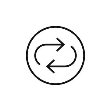 Repeat reload arrow icon logo sign vector outline 스톡 일러스트