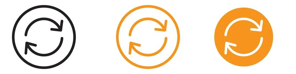 Repeat Reload Arrow Icon Set Refresh Illustrations for Technology and Web D.. Illustrazione stock