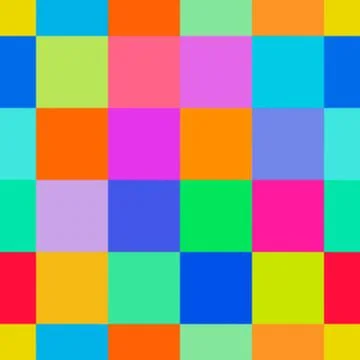 Repeat seamless pattern of colorful square blocks in bright color palette Stock Illustration