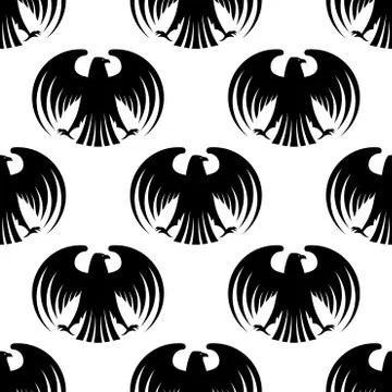 Repeat seamless pattern of an eagle Stock Illustration
