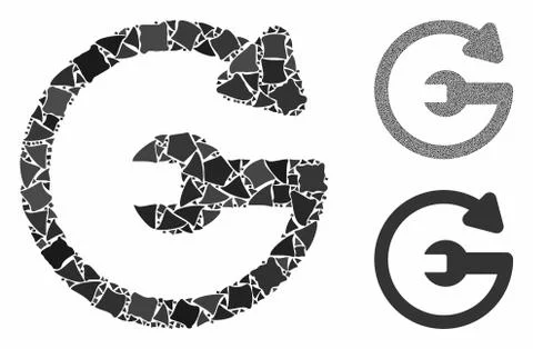 Repeat service Composition Icon of Raggy Items 스톡 일러스트