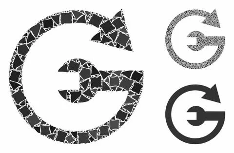 Repeat service Composition Icon of Raggy Parts Stock Illustration