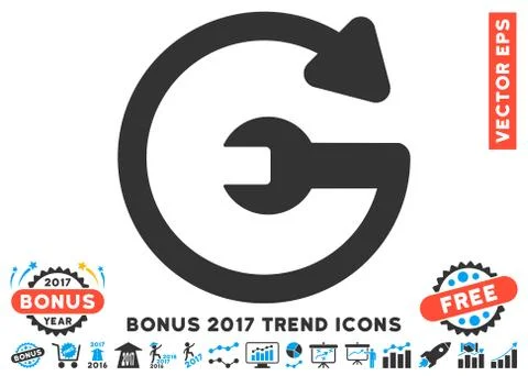 Repeat Service Flat Icon With 2017 Bonus Trend イラスト素材