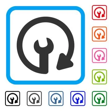 Repeat Service Framed Icon Stock Illustration