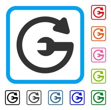 Repeat Service Framed Icon Stock Illustration