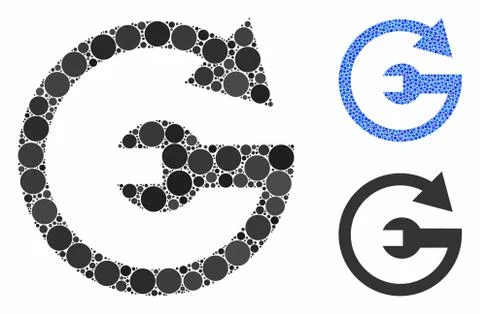 Repeat Service Mosaic Icon of Round Dots Stock Illustration