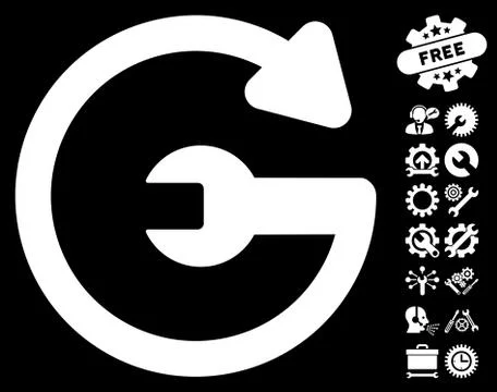 Repeat Service Vector Icon with Tools Bonus Illustrazione stock