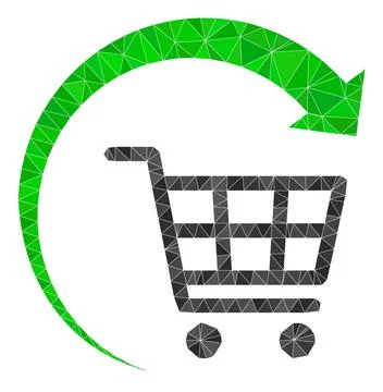 Repeat Shopping Cart Lowpoly Mocaic Icon イラスト素材