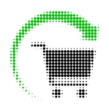 Repeat Shopping Order Halftone Dotted Icon 스톡 일러스트