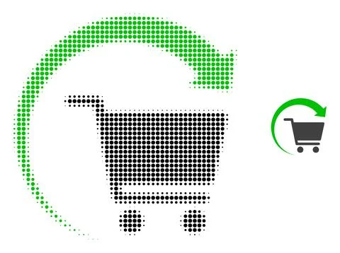 Repeat Shopping Order Halftone Dotted Icon Stock Illustration